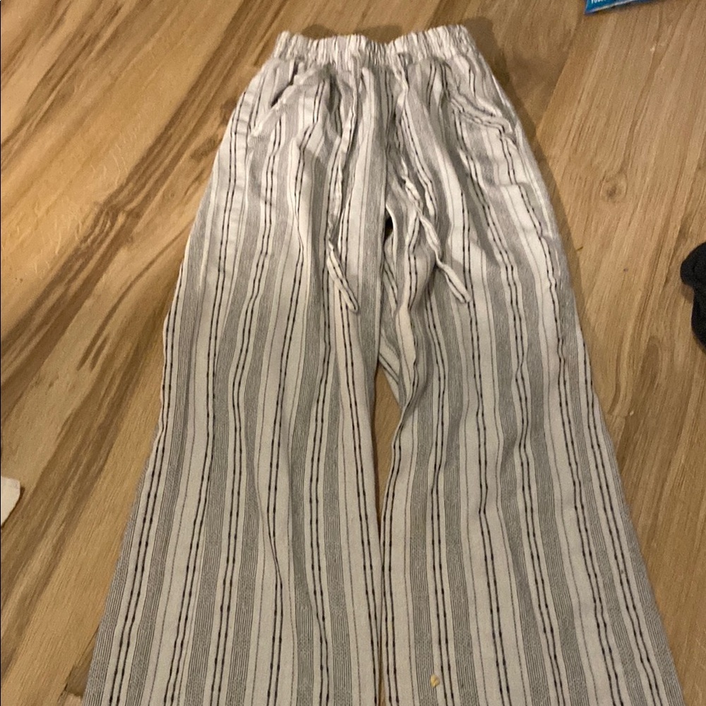 Striped Wide-Leg Pants